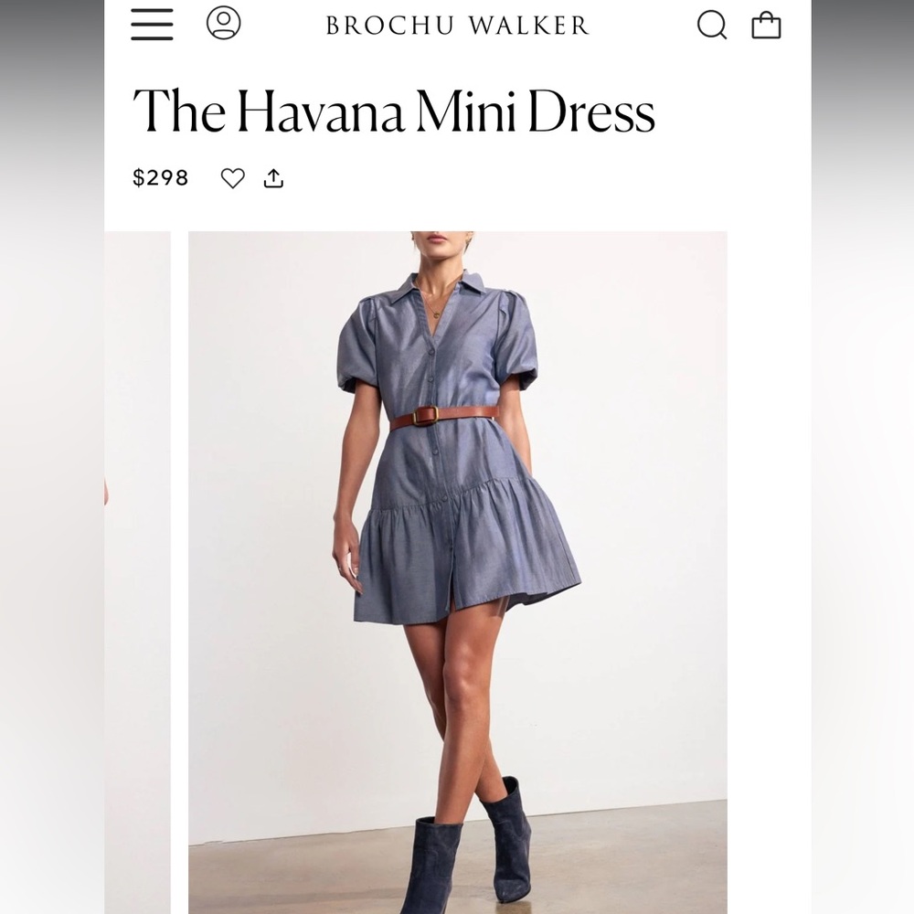 Brochu Walker Chambray Mini Dress size large